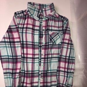 Jumping Beans Plaid Long Sleeve Girls Comfy Shirt Size 6